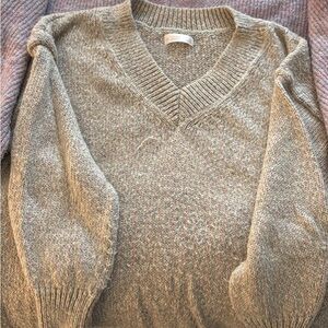 LC Lauren Conrad Women's Beige V-Neck Sweater